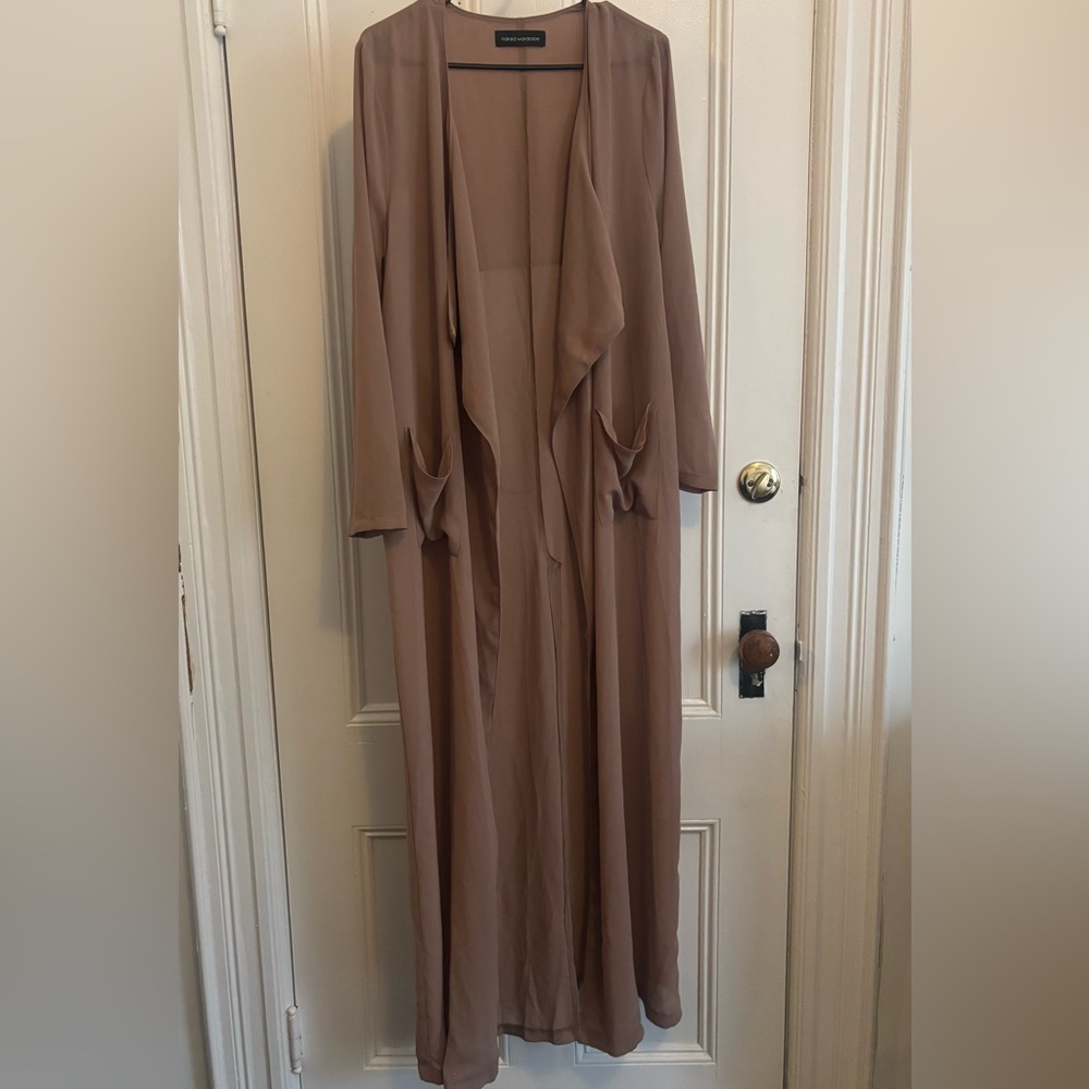 Elegant Tan Drape Coat